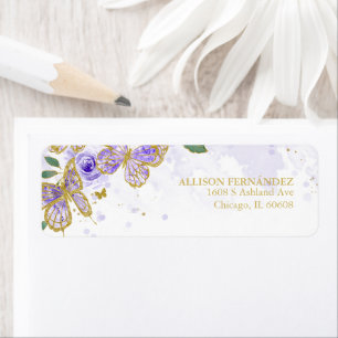 Quinceanera Purple Butterfly Floral