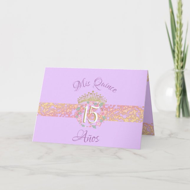 Quinceanera Purple Lilac Elegant Spanish Invitation (Front)