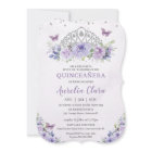Quinceañera Purple Lilac Floral Tiara Butterflies