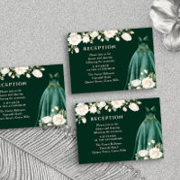 Quinceanera Reception Princess Dress Roses Green