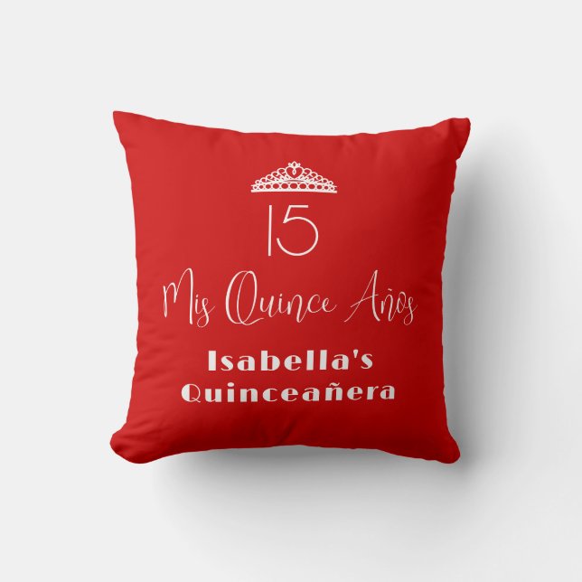 Quinceañera Red Mis Quince Anos   Cushion (Front)