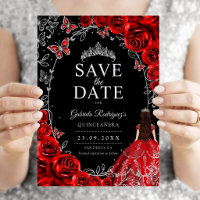 Quinceanera Red Silver Black