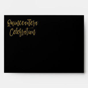 Quinceanera Return Address Printed on Back Envelopes