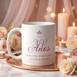 Quinceañera Romantic Exquisite Mis XV Spanish  Coffee Mug