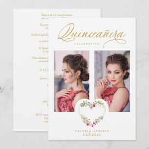 Quinceañera Romantic Pink & Red Shades Heart