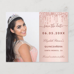 Quinceanera rose photo budget Save the Date Flyer