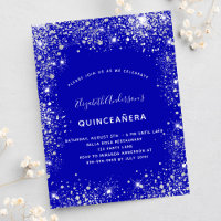 Quinceanera royal blue silver glitter dust glam