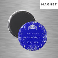 Quinceanera royal blue silver glitter tiara name