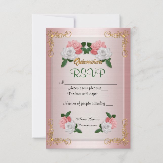 Quinceanera RSVP card (Front)