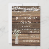 Quinceanera Rustic Baby's Breath Farmhouse Lights