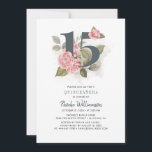 Quinceanera Rustic Floral 15th Birthday Invitation<br><div class="desc">Cute modern yet elegant Quinceañera Mis Quince Anos birthday party invitations. Rustic floral olive green and pink colours design and template that can be easily edited and the text replaced with your own details by clicking the "Personalise" button. For further customisation, please click the "Customise Further" link and use our...</div>