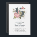 Quinceanera Rustic Floral 15th Birthday Magnetic Invitation<br><div class="desc">Cute modern yet elegant Quinceañera Mis Quince Anos birthday party invitations. Rustic floral olive green and pink colours design and template that can be easily edited and the text replaced with your own details by clicking the "Personalise" button. For further customisation, please click the "Customise Further" link and use our...</div>