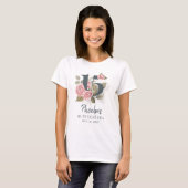 Quinceanera Rustic Floral 15th Birthday T-Shirt (Front Full)