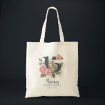 Quinceanera Rustic Floral 15th Birthday Tote Bag<br><div class="desc">Cute modern yet elegant Quinceañera Mis Quince Anos birthday party matching tote bag that would look good in the photos. Featuring a rustic floral olive green and pink colours design and template that can be easily edited and the text replaced with your own details by clicking the "Personalise" button. For...</div>