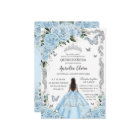 Quinceañera Sky Blue Floral Dress Princess Silver