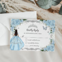 Quinceañera Sky Blue Floral Flowers Dress Princess