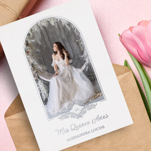 Quinceañera Spanish Fancy Silver Arch Effect Photo