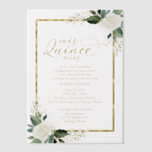 Quinceanera Spanish Wording Pink Gold  Vellum Invitations