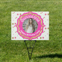 Quinceañera Stars and Glitter Photo   Sign