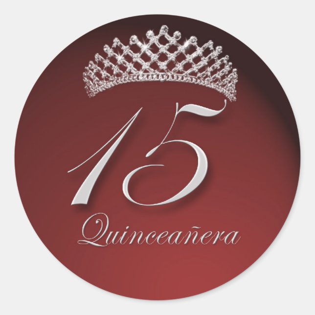Quinceanera Stickers with Tiara (Front)