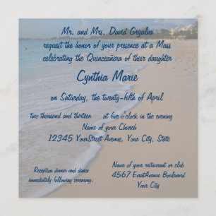 Quinceanera Sunshine at the Beach Invitation