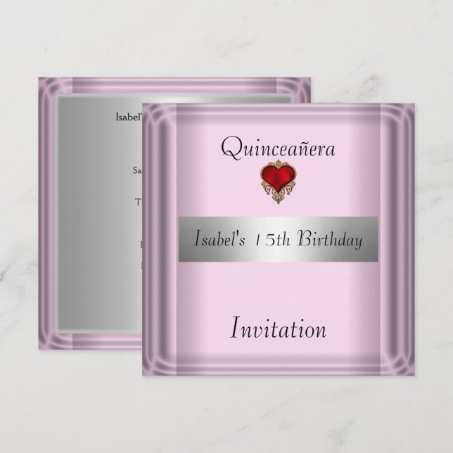 quinceanera, sweet, 15,  Invitation save the date (Front/Back)