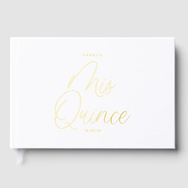 Quinceañera Sweet 15 Photo Book Gold Foil (Front)