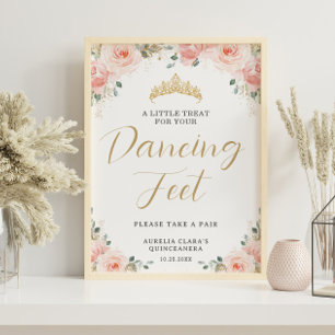 Quinceañera Sweet 16 Blush Pink Floral Treat Favou Poster