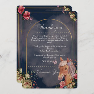 Quinceañera/Sweet 16 Horse design Thank you Note Invitation