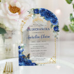 Quinceañera Sweet 16 Royal Blue Floral Arch Acrylic Invitations<br><div class="desc">Add a touch of elegance to your special occasion with our luxurious royal blue floral arch acrylic invitations, featuring a gold princess crown, delicate butterfly, a gold arch frame, and refined gold accents. Ideal for quinceañeras, Sweet 16s, 18th birthdays, debutante balls, and other milestone celebrations, these invitations set the stage...</div>