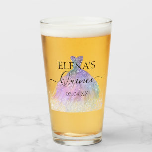 Quinceañera Tall Glass Party Favour Personalised 