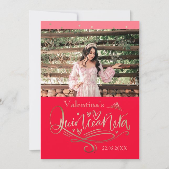 Quinceañera thank you card template (Front)