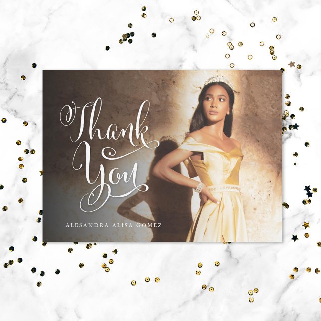 Quinceanera Thank You Photo Card (Creator Uploaded)