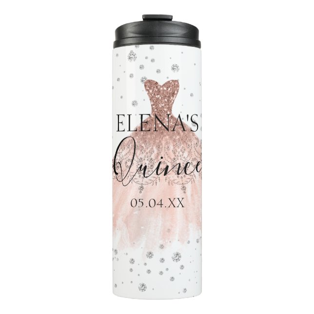 Quinceañera Thermal Tumbler Favour Personalised  (Front)