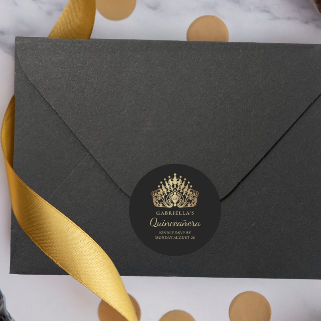 Quinceañera Tiara Crown RSVP Envelope Seal (Creator Uploaded)