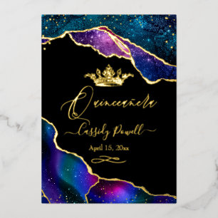 Quinceanera, Watercolor Galaxy Agate 3 Colours
