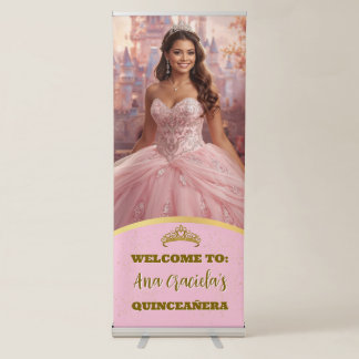 Quinceanera Welcome Photo Template Retractable Banner