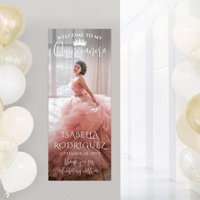 Quinceañera Welcome Script & Photo 15th Birthday Poster (Creator Uploaded)