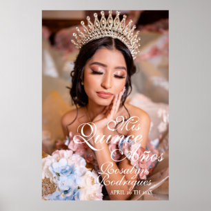 Quinceanera Welcome script photo 15th Birthday Poster