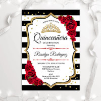 Quinceanera - White Black Red Gold