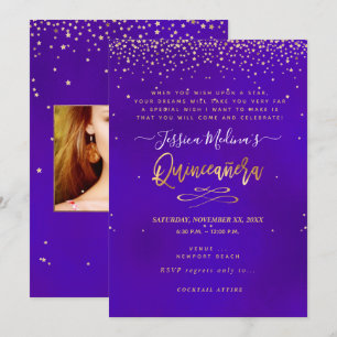 Quinceañera, Written in the Star Ultra Violet Invitation