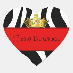 Quinceañera Zebra Print Sticker