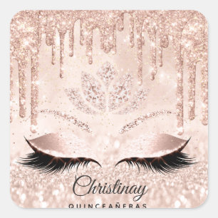 Quinceañeras Sweet 16th 15th Bridal Spark Glitter1 Square Sticker