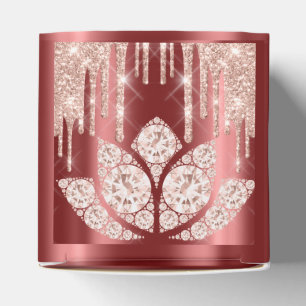 Quinceañeras Sweet 16th Bridal Rose Burgundy Favour Box