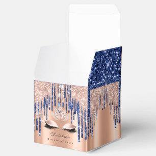 Quinceañeras Sweet 16th Bridal Rose Drips Blue  Favour Box