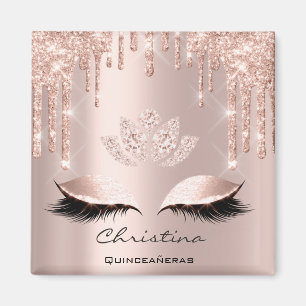 Quinceañeras Sweet 16th Bridal Shower Lotus Lashes Magnet