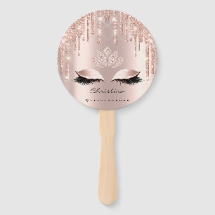 Quinceañeras Sweet 16th Bridal Shower Rose Sparkly Hand Fan