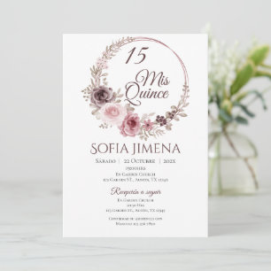 Quincenera Invitation in Spanish Boho