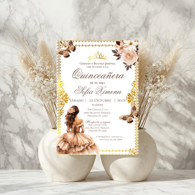 Quincenera Invitation in Spanish Boho (Creator Uploaded)