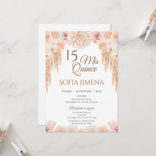 Quincenera Invitation in Spanish Boho